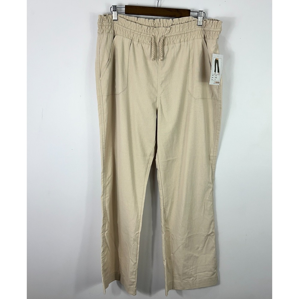 Ci Sono Linen Blend Pants Womens XL Khaki Straight Leg Casual Beach Boho NWT